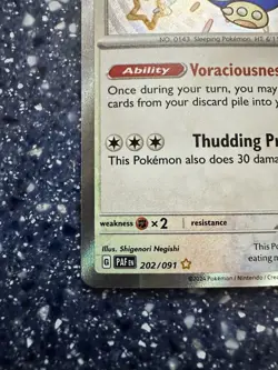 Pokemon TCG Snorlax SV: Paldean Fates 202/091 Shiny Rare Holo - Image 5