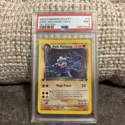 PSA 9 2000 Pokemon Team Rocket 1st Edition Dark Machamp Holo 10 - Image 1