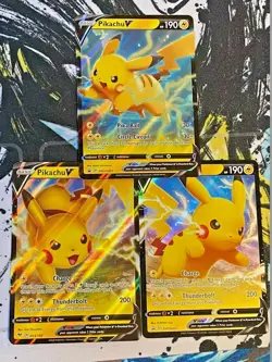 Lot of 3 x Pikachu V SWSH063 SWSH061 043/185 Promo English Near Mint POKEMON TCG - Image 1