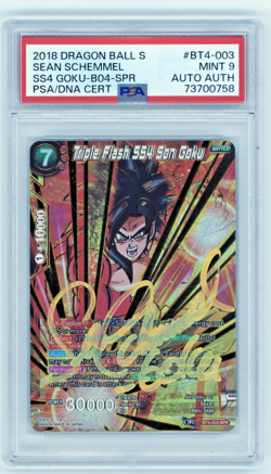PSA MT 9 Signed Sean Schemmel Triple Flash SS4 Son Goku BT4-003 SPR DBS - Image 1