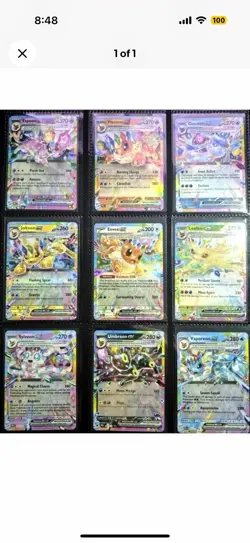 COMPLETE Eeveelution English EX 9 Card Set NM Prismatic Evolutions Pack Fresh - Image 1
