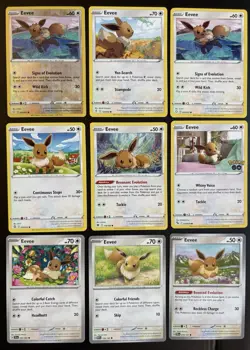 Eevee Lot Sword Shield Evolving Skies Pokemon Cards Collection Set TCG x9 NM - Image 1