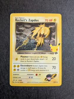 Rocket's Zapdos 15/132 Holo Celebrations: Classic Collection Pokemon Card NM - Image 1