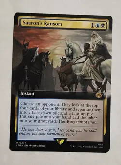 MTG Sauron's Ransom (Extended Art) - the Lord of the Rings Regular - NM Magic - Image 1