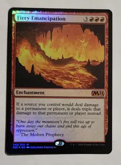 MTG Fiery Emancipation FOIL - Core Set 2021 Foil - NM Magic The Gathering - Image 1