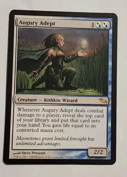 MTG Augury Adept - Shadowmoor Regular - NM Magic The Gathering - Image 1