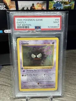 1999 POKEMON BASE SET 1ST EDITION #50 GASTLY PSA 9 🔥 - Image 1