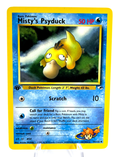 1st Edition Misty's Psyduck 54/132 - Gym Heroes - Uncommon - Pokemon - NM - Image 1