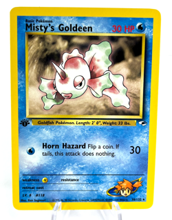 1st Edition Misty's Goldeen 30/132 - Gym Heroes - Rare - Pokemon - NM - Image 1