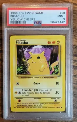 1999 Pokemon "PERFECT CENTERING " #58 PIKACHU PSA 9 Mint NEW FRESH SLAB - Image 1