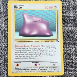 Pokemon Ditto Fossil 3/62 Holo Rare Basic 50 HP Unlimited Wizards 1999 - Image 1