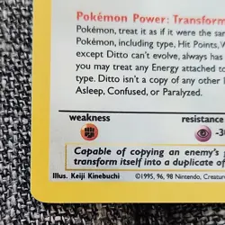 Pokemon Ditto Fossil 3/62 Holo Rare Basic 50 HP Unlimited Wizards 1999 - Image 5