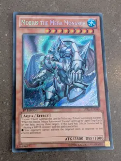 YuGiOh! Mobius The Mega Monarch LVAL-EN040 Secret Rare 1st Ed - Image 1