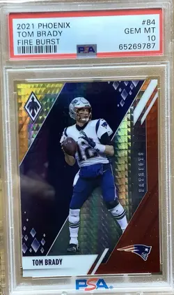 2021 Panini Phoenix Tom Brady #84 Fire Burst PSA 10 New England Patriots - Image 1