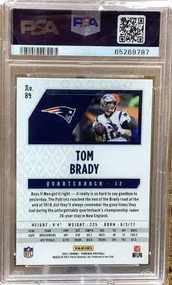2021 Panini Phoenix Tom Brady #84 Fire Burst PSA 10 New England Patriots - Image 2