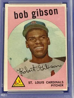 1959 Topps #514 BOB GIBSON RC Cardinals HOF Rookie Card PSA 4 VG-EX New Case - Image 2