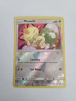 Pokemon 2019 Unbroken Bonds Meowth 147/214 Reverse Holofoil NM - Image 1