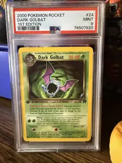 2000 Pokemon TEAM ROCKET 1st Edition DARK GOLBAT #24 PSA 9 MINT - Image 1