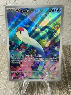 Wiglett 206/198 SV1 Base Set Illustration Rare Full Art Holo Pokemon Card NM - Image 1