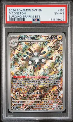 2024 POKEMON SVP EN-SV BLACK STAR PROMO #159 MAGNETON PSA 8 - Image 1