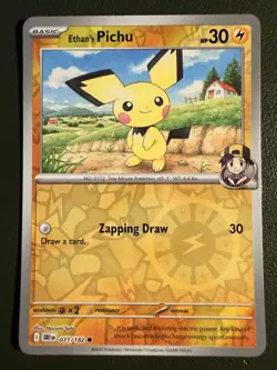 Pokemon TCG Ethan's Pichu 71/182 Destined Rivals Reverse Holo NM - Image 1