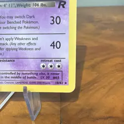 Pokemon Dark Alakazam Non Holo Rare Team Rocket 18/82 LP - Image 4