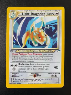 POKEMON LIGHT DRAGONITE HOLO 14/105 NEO DESTINY 1A PRIMA EDIZIONE ITALIAN ITA GD - Image 1