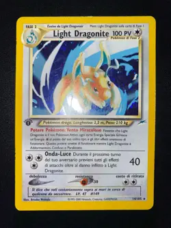 POKEMON LIGHT DRAGONITE HOLO 14/105 NEO DESTINY 1A PRIMA EDIZIONE ITALIAN ITA GD - Image 2