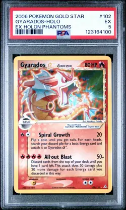 2006 POKEMON EX HOLON PHANTOMS GOLD STAR #102 GYARADOS-HOLO PSA 5 - Image 1