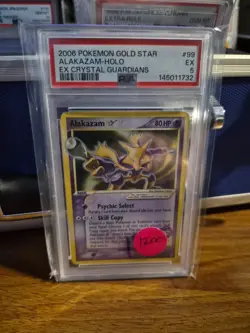 2006 Pokemon EX Crystal Guardians Alakazam Gold Star #99 Holo PSA 5 - Image 1