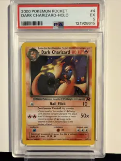 2000 POKEMON ROCKET #4 DARK CHARIZARD-HOLO PSA 5 - Image 1