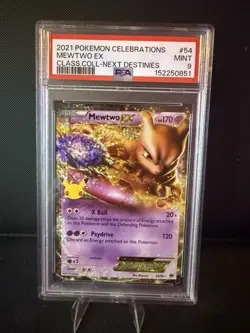 2021 Pokemon PSA 9 Mewtwo EX #54/99 SWSH Celebrations Classic Collection Mint - Image 1