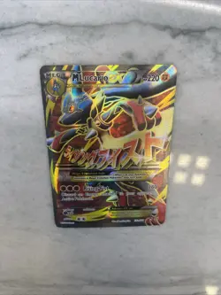 M Lucario EX 55a/111 Furious Fists Holo Full Art Ultra Rare Card Damaged - Image 3