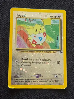 Togepi 4/18 Reverse Holo Southern Islands Pokemon Card Swirl HP - Image 1