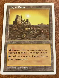 City of Brass 5th Edition 1997 MTG Magic the Gathering Card by Tom Wanerstrand - Image 1