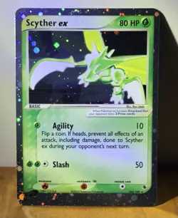 Scyther ex 102/109 EX Ruby & Sapphire HP80 Holo Pokemon Card English - Image 2