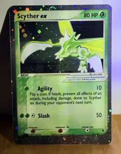 Scyther ex 102/109 EX Ruby & Sapphire HP80 Holo Pokemon Card English - Image 3