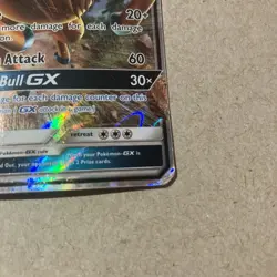 Pokemon Sun & Moon Base Set Tauros GX 100/149 Ultra Rare Holo Heavily Played - Image 4