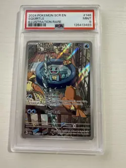 Squirtle Pokemon TCG Sv07 Stellar Crown 148/142 Illustration Rare Holo PSA 9 - Image 1