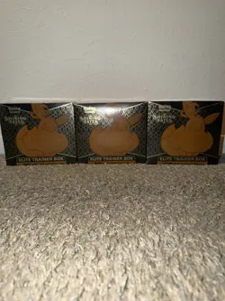 Lot of (3) Pokemon TCG Shining Fates Elite Trainer Box Factory Sealed ETB - Image 1
