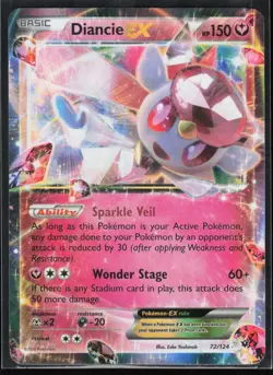 Diancie EX 72/124 Ultra Rare XY - Fates Collide Pokemon TCG LP - Image 1