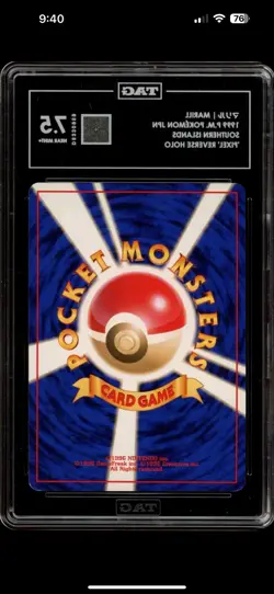 Pokemon Marill Southern Islands Japanese 'Pixel' Reverse Holo Promo TAG 7.5 - Image 2