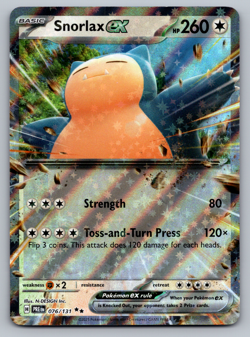 Snorlax ex Pokemon Prismatic Evolutions 076/142 Double Rare NM - Image 1