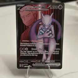 Pokemon TCG Team Rocket's Mewtwo EX Holo Ultra Rare Basic 280 HP 213/182 Sv10 - Image 1