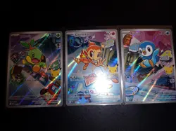 Pokemon 1 Partner Illustration Collection Turtwig Chimchar Piplup Gen 4 Card Set - Image 4