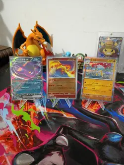 Korean Pokemon Card Lot – Team Rocket’s Crobat ex / Moltres Patterned /Cubone NM - Image 1