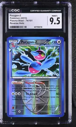 CGC 9.5 MINT+ Porygon-Z 2013 Plasma Blast 74/101 Reverse Holo Pokemon Card - Image 1