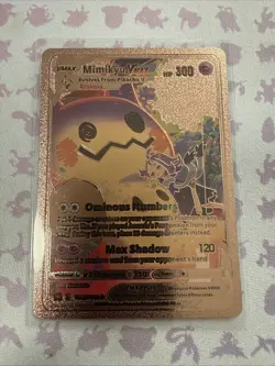 Mimikyu Vmax Pink Foil Fan Art Display Pokemon Card Hp300 TG21/TG30 - Image 1