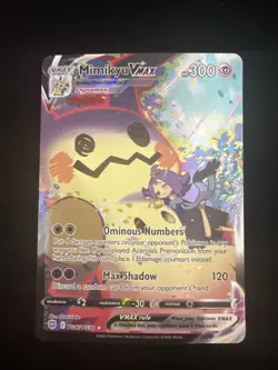 Pokemon Mimikyu VMAX Holo Ultra Rare TCG Card 2022 Brilliant Stars TG17/TG30 NM - Image 1