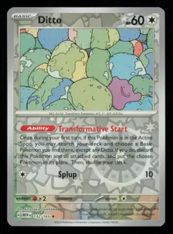 Ditto 132/165 Pokemon 151 Rare Near Mint REVERSE HOLO Card - Image 1